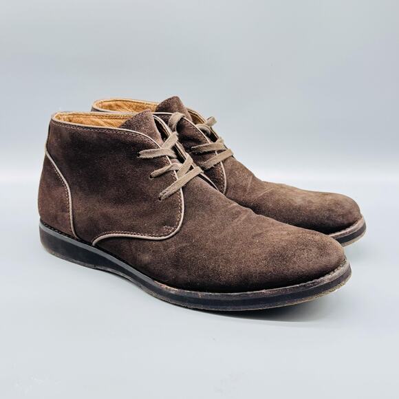 John Varvatos Boots Mens 10 Brown Suede Brooklyn Chukka Lace Up Casual Desert - Picture 2 of 11